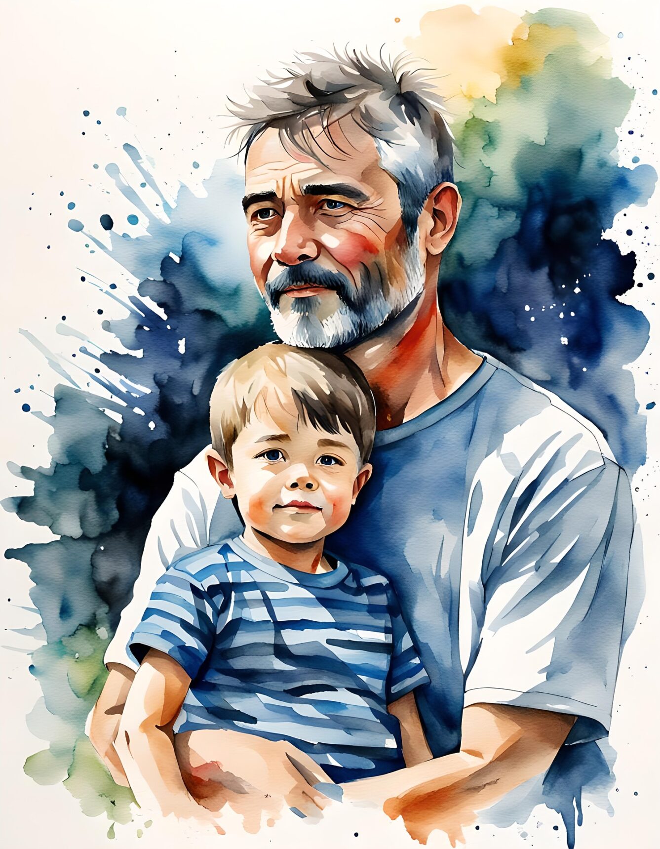 grandfather holding child